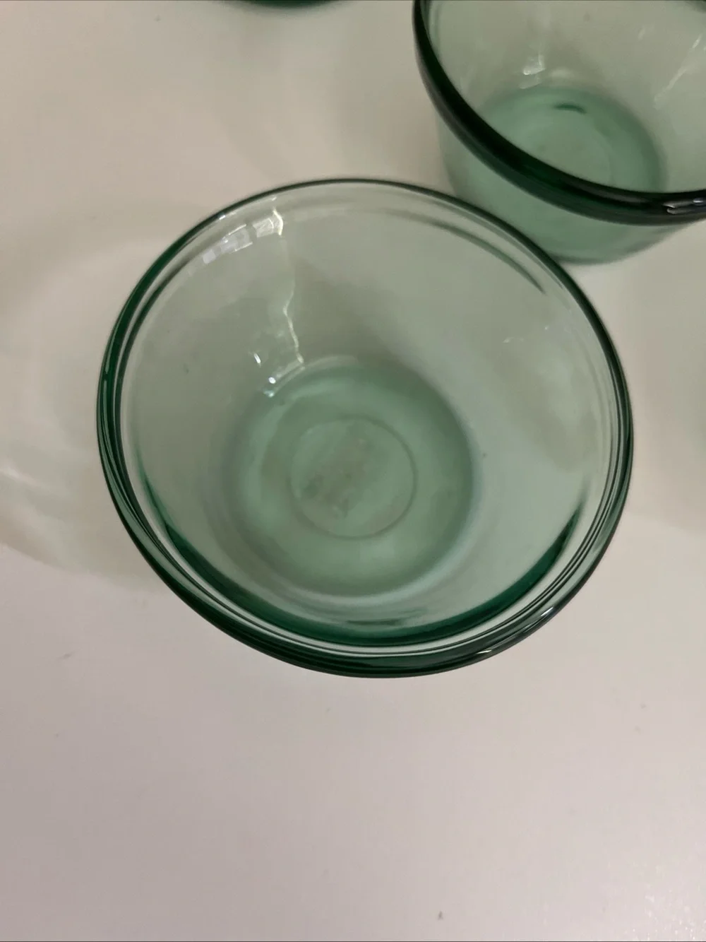 Vintage Anchor Hocking Teal Green Glass Custard Cups 1034 6oz Set of 5